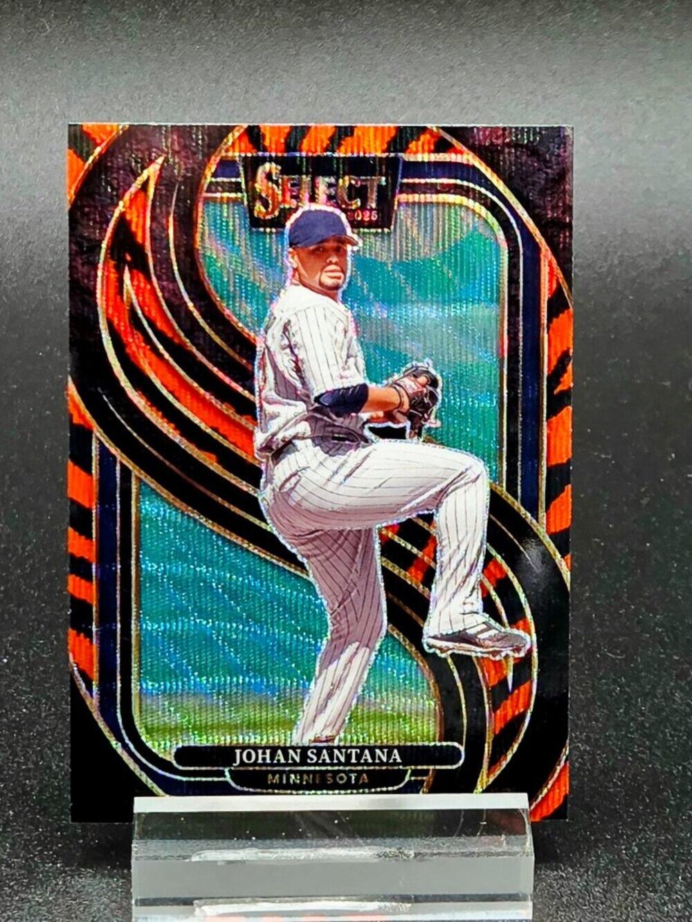 Johan Santana Select Tiger Stripe Prizm Minnesota Twins Star Case Hit